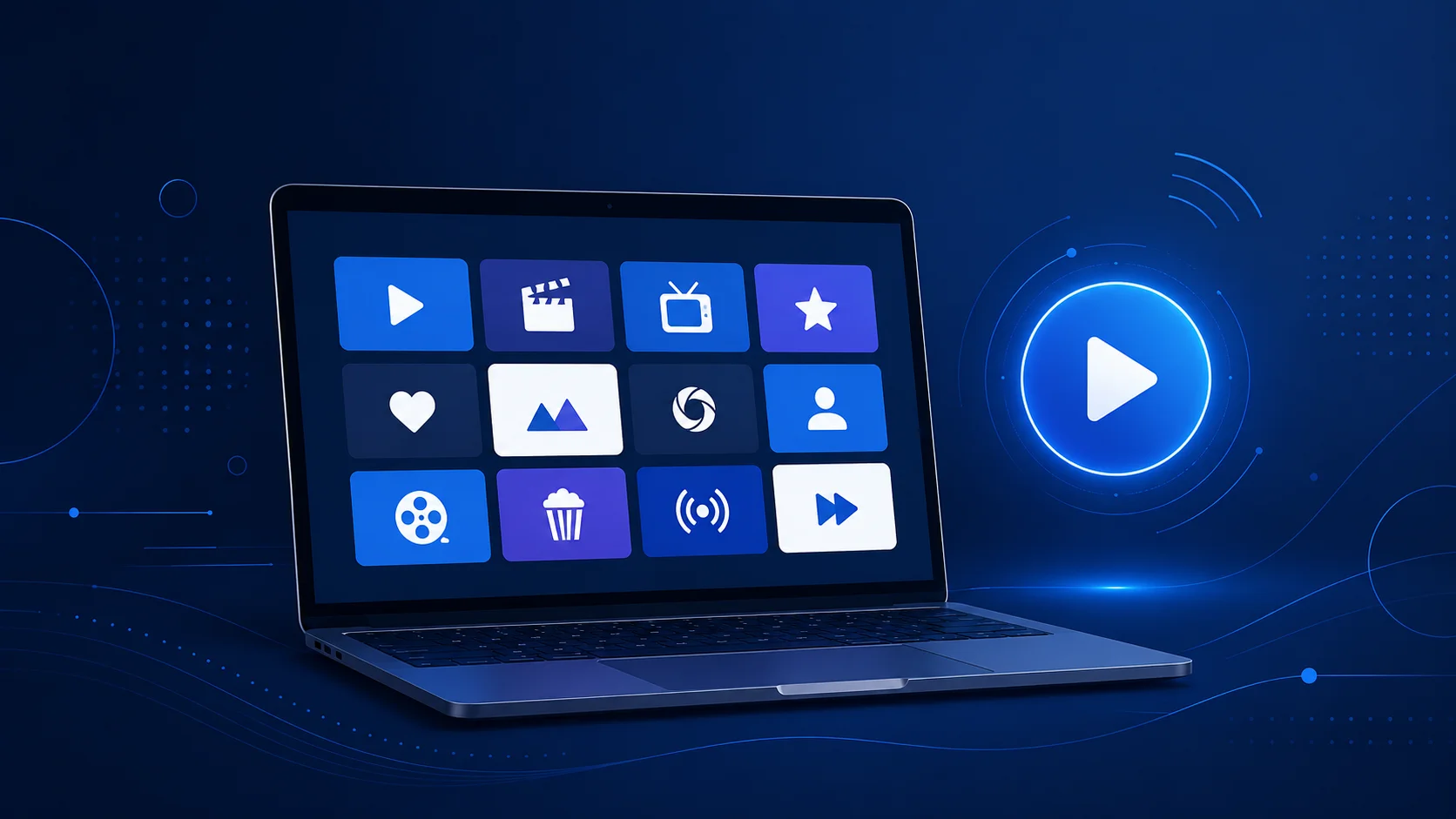 Tu Latino TV en PC: interfaz de IPTV Smarters en una laptop con canales en vivo